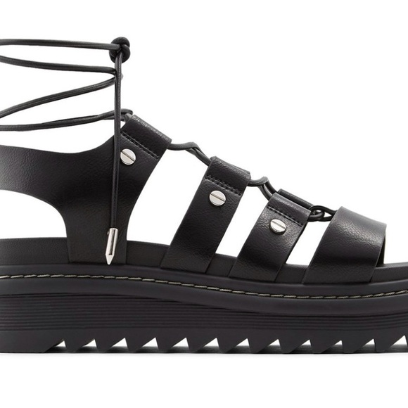 Aldo's black laced up sandals - Picture 2 of 6